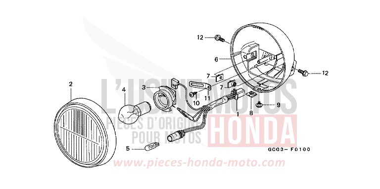 SCHEINWERFER von CB1300 Super Bold'or ABS MARUEMU BLUE (PB285) von 1999